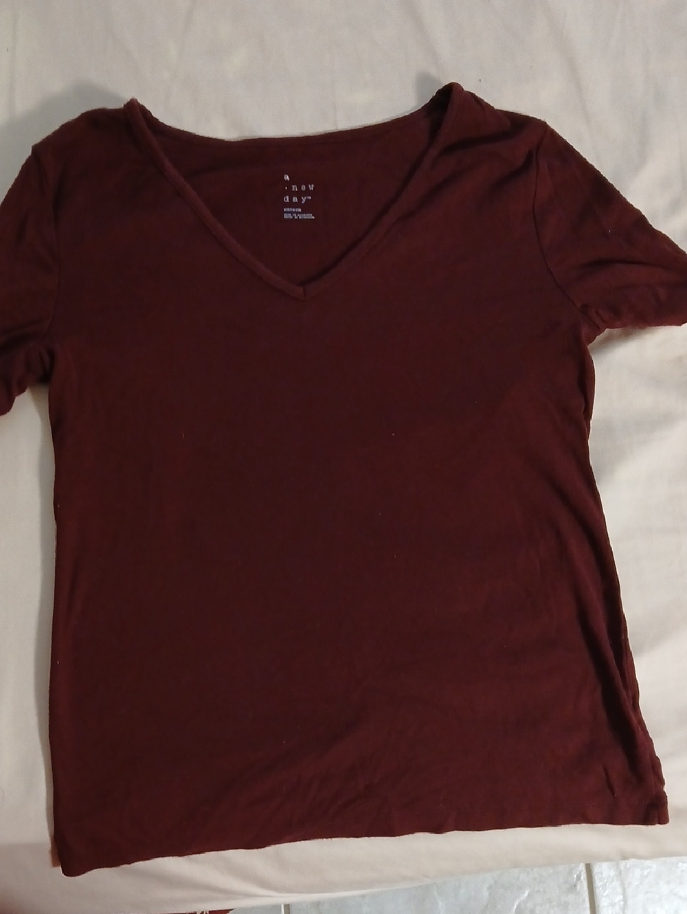 a new day Women's V-Neck Tee in Burgundy